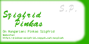 szigfrid pinkas business card